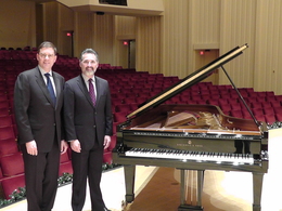 Chris Syllaba, President, Steinway Piano Galleries (left) with Stanley Romanstein, President, Atlanta Symphony Orchestra.