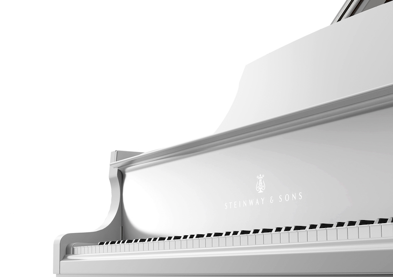 white baby grand piano steinway