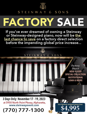 Steinway Factory Sale!